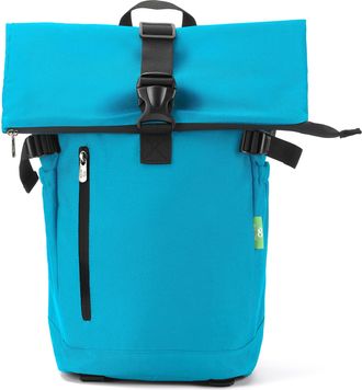 Eco Chic Waterproof Recycled Canvas Roll Top Backpack (Teal)
