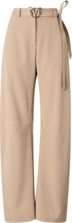 Pinko Love Birds Wijde Broek - Dames - Wijde Broeken - Beige - XS - Broeken