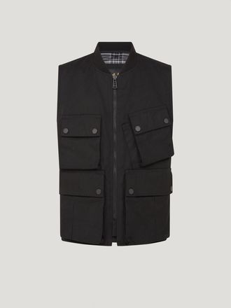 Belstaff Windermere Motorcycle Waistcoat Mens Waxed Cotton Black Size 3XL