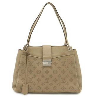 Louis Vuitton Pre-owned Mahina Leren Tote Bag - Dames - Pre-owned - Beige - Maat: ONE Size Leer