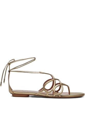 Aquazzura Infinito flat sandals - Gold