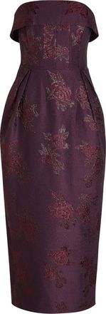 Rebecca Vallance Afina Floral-brocade Cloqu&eacute; Midi Dress - Purple - 14 (UK14 / L)
