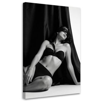 Feeby Impresi&oacute;n De Imagen Mujer Con Una Venda En Los Ojos Desnudo En Blanco Y Negro 70x100
