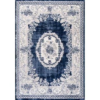 Jonathan Y Designs Rosalia Cottage Medallion Area Rug in Ivory/navy at Nordstrom, Size 3Ft 0In X 5Ft 0In