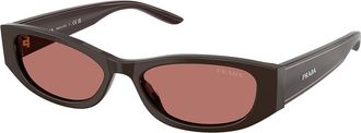 Prada PR D22S 27I80W Womens Sunglasses Brown Size 54