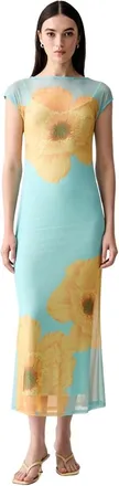 Never Fully Dressed Kleedjes, Dames, Veelkleurig, L, Polyester, Floral Knit Mini Jurk