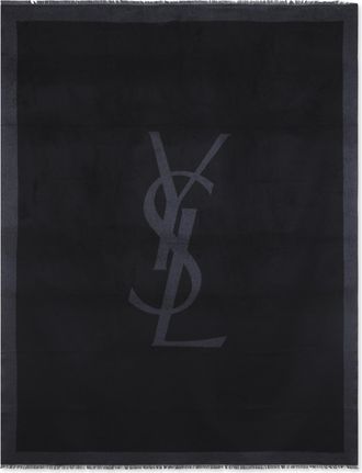 Saint Laurent Womens Black Silk Scarf - One Size