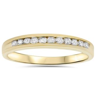 Pompeii3 1/4ct 14K Yellow Gold Diamond Wedding Guard Stack Ring Size Selectable