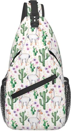 Generic Texture Watercolor Elements Cactus Cross Body Bag Adjustable Shoulder Bag Anti Theft Backpack For Traveling Men Outdoors