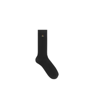 Vivienne Westwood Ribbed Crew Sock - female - Vivienne Westwood - Socks - Black - S - Underwear
