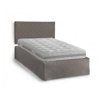 Talamo Italia Talamo Italia - Cama De Plaza Y Media Cleide, Juego De Cabecero En Ecopiel Con Base Ortop&eacute;dica Y Cenefa, 100% Made In Italy, Con Colch&oacute;n Incluido, 120