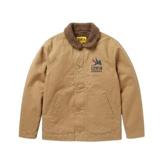 Edwin Deck Jacket - Heren - Jassen - Bruin - Maat: M Katoen