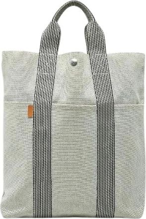 Herm&egrave;s Pre-owned Tote Bags, female, Gray, Size: ONE SIZE Pre-owned New Fourre-Tout Canvas Tote Bag