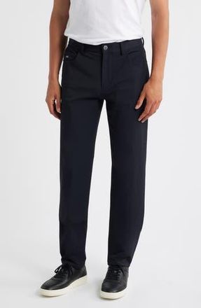 Emporio Armani Techno Five-Pocket Straight Leg Stretch Twill Pants in Solid Blue Navy at Nordstrom Rack, Size 27 X R