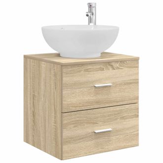 vidaXL Vanidad Con Lavabo De Pared Roble Sonoma 49,5 X 44,5 X 66,5 Cm Vidaxl