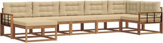 vidaXL Conjunto De Sof&aacute;s De Exterior 7 Uds. Natural Y Beige Vidaxl