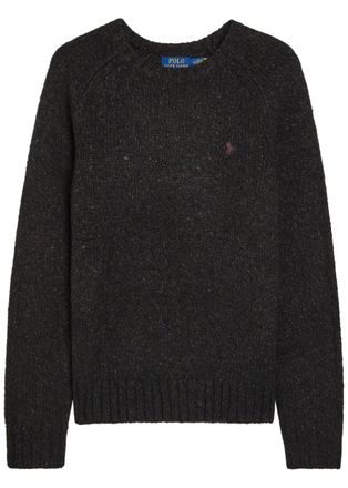 Polo Ralph Lauren Logo-embroidered Wool-blend Jumper - Charcoal - S