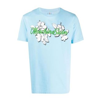 Moschino Logo T-Shirt - Heren - Tops - Blauw - Maat: S Katoen