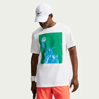 Nike Mens Court Tennis T-Shirt in White | JU1470-100