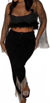 Mantra Jesenia Rhinestone Top In Black