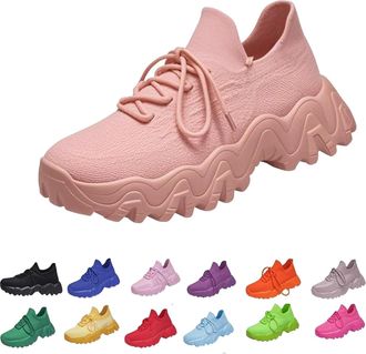 Generic Womens Trainers,Wide Fit Womens Trainers Mesh Breathable Non Slip Slip On Orthopedic Sneakers, Comfort Wear Slip On Tennis Walking Shoes, Lightweight 