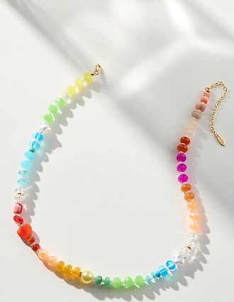 Anthropologie Rainbow Stone Necklace