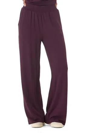 Threads 4 Thought Esmeralda Feather Wide Leg Pants in Ultra Maroon at Nordstrom, Size Medium