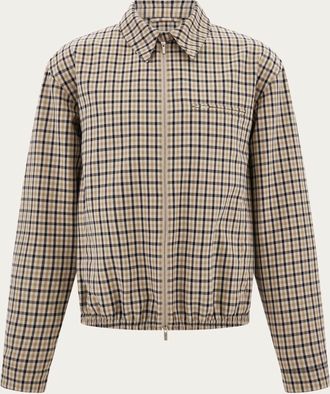 Ferragamo Uomo Bomber in tessuto check Blu