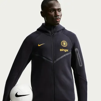 Nike Chelsea FC Tech Fleece Windrunner Nike Mens Soccer Full-Zip Hoodie in Blue | II6417-426