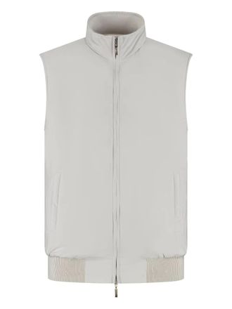 Doriani Cashmere zip-up gilet - Neutrals