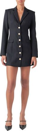 endless rose Long Sleeve Blazer Minidress in Black at Nordstrom, Size Medium