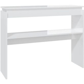 vidaXL Console Table High Gloss White 102x30x80 cm Engineered Wood Vidaxl