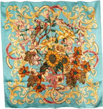 Chanel Pre-owned Scarves, female, Multicolor, Size: ONE SIZE Pre-owned Floral Print Silk Scarf