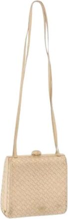 Bottega Veneta Pre-owned Cross Body Bags, female, Beige, Size: ONE SIZE Pre-owned Vintage Shoulder Bag