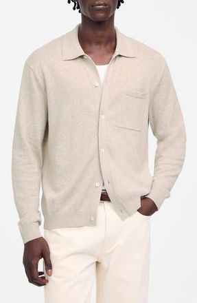 Madewell Lightweight Cotton & Linen Blend Cardigan in Heather Brown at Nordstrom Rack, Size Medium