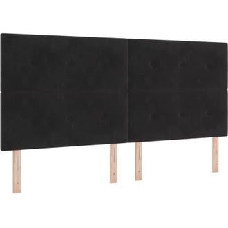 vidaXL Cama Tipo Box Spring Con Colch&oacute;n Negro 200 X 200 Cm Terciopelo Vidaxl