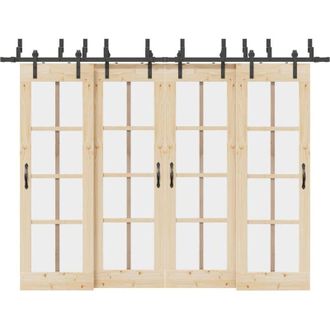 vidaXL Kit De Herrajes Para Puertas Correderas Acero Negro 305 Cm