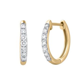LuvMyJewelry Elina 0.35 Cts 14K Gold Diamond Huggie Hoop Earrings in 14K Yellow Gold at Nordstrom