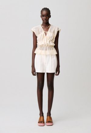 Claudie Pierlot Short surpiqu&eacute; couture