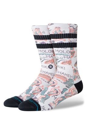 Stance Lei Lei Crew Socks in Grey at Nordstrom, Size Large