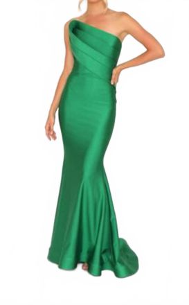 Nicole Bakti Strapless Mermaid Dress In Hunter
