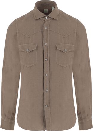 Finamore Linen Shirt with Classic Collar