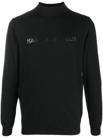 Karl Lagerfeld mock-neck logo sweater - Black
