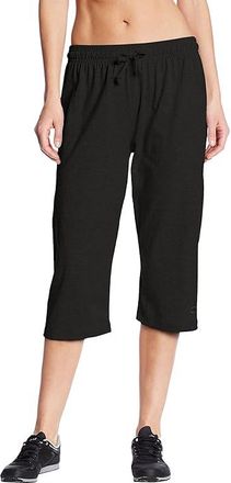 Champion Jersey Capris Womens Workout Black : LG 18, Cotton/Jersey