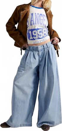 Free People Scout Wide Leg Pants In California Blue
