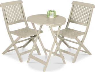 Best Choice Products 3-Piece Acacia Wood Bistro Set, Folding Patio Furniture w/ 2 Chairs, Table