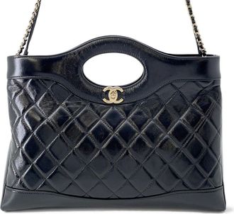 Chanel Leather Handbag Shopping Bag (Pre-Owned)