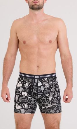 Saxx Vibe Xtra Soft Comfort Boxer Briefs in Bun Appetit-Black at Nordstrom, Size Xx-Large