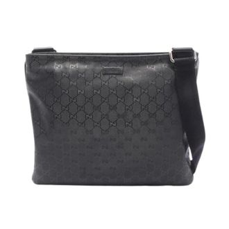 Gucci Pre-owned Cross Body Bags, unisex, Black, Size: ONE SIZE Pre-owned Vintage GG Imprim&eacute; Shoulder Bag