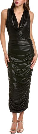 Carla Ruiz Metallic Cowl Neck Midi Dress